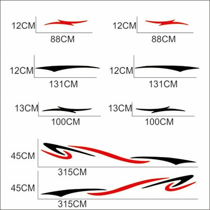 1 Pair Stripes Graphics Vinyl Decals Stickers Kit for Caravan Travel Trailer Van