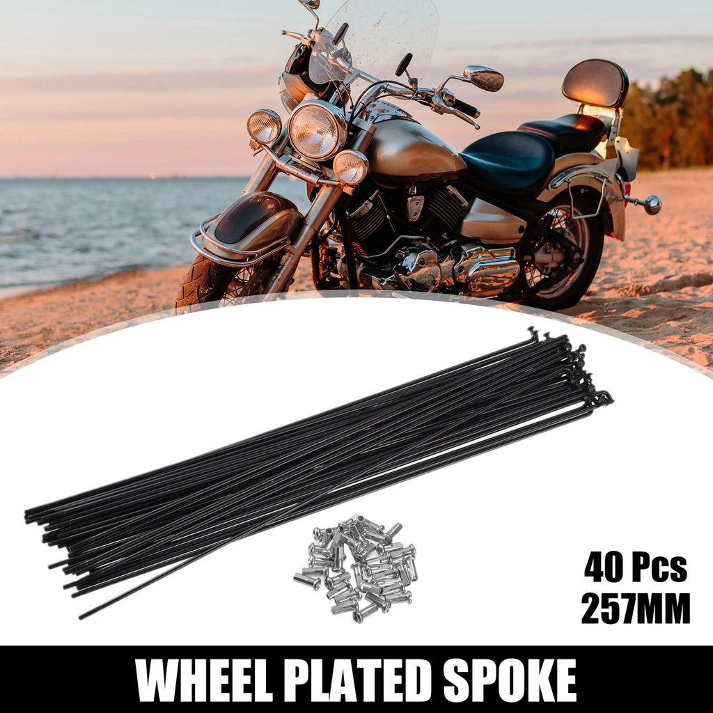Bicycle Spokes 13G 257mm Steel Replacement Kit with Nipples for Most Bikes