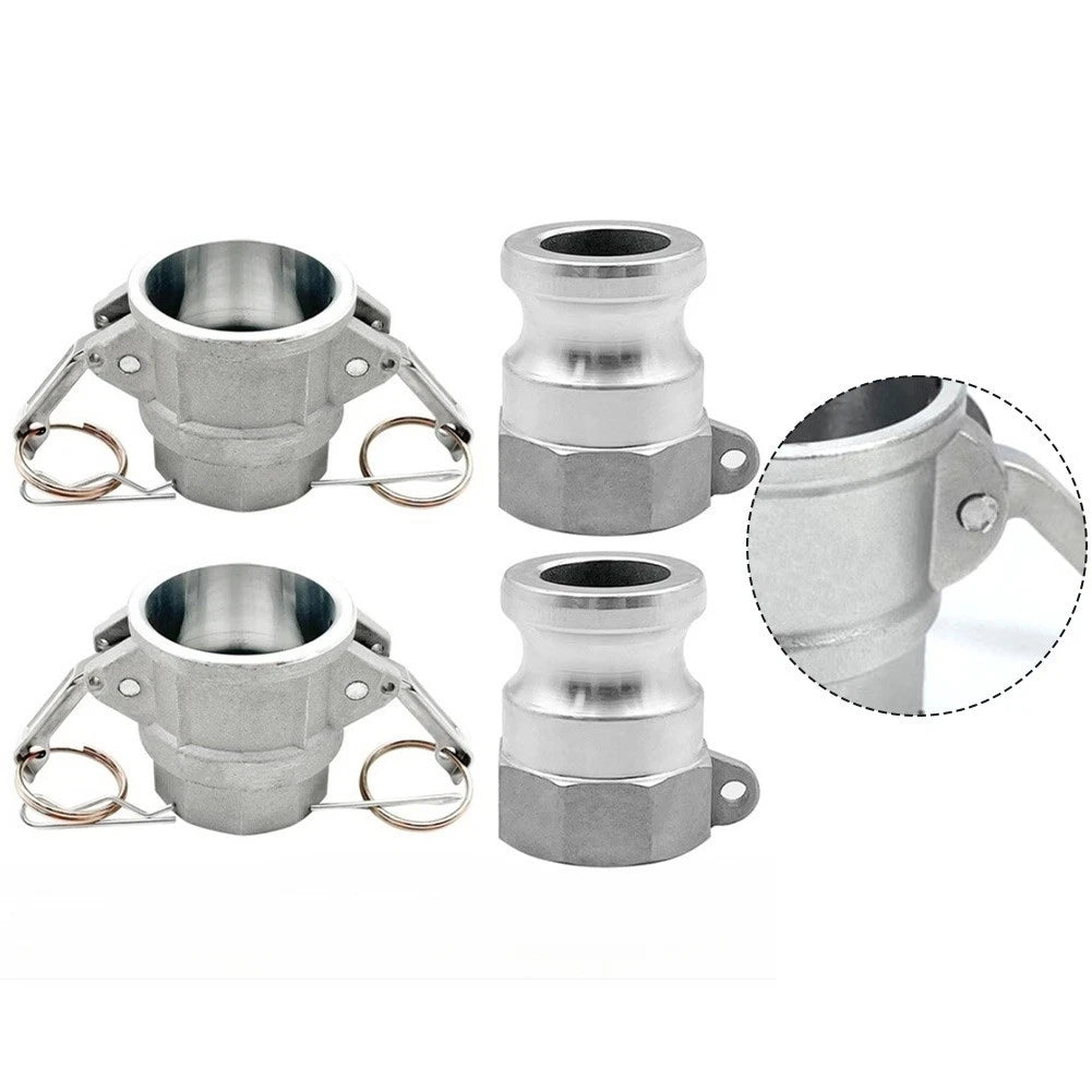 2X Aluminum Cam Lock Hose Fittings with NPT Threads