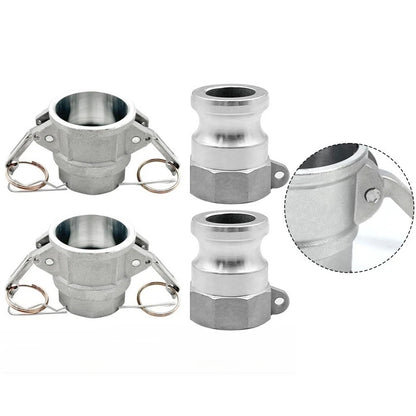 2X Aluminum Cam Lock Hose Fittings with NPT Threads