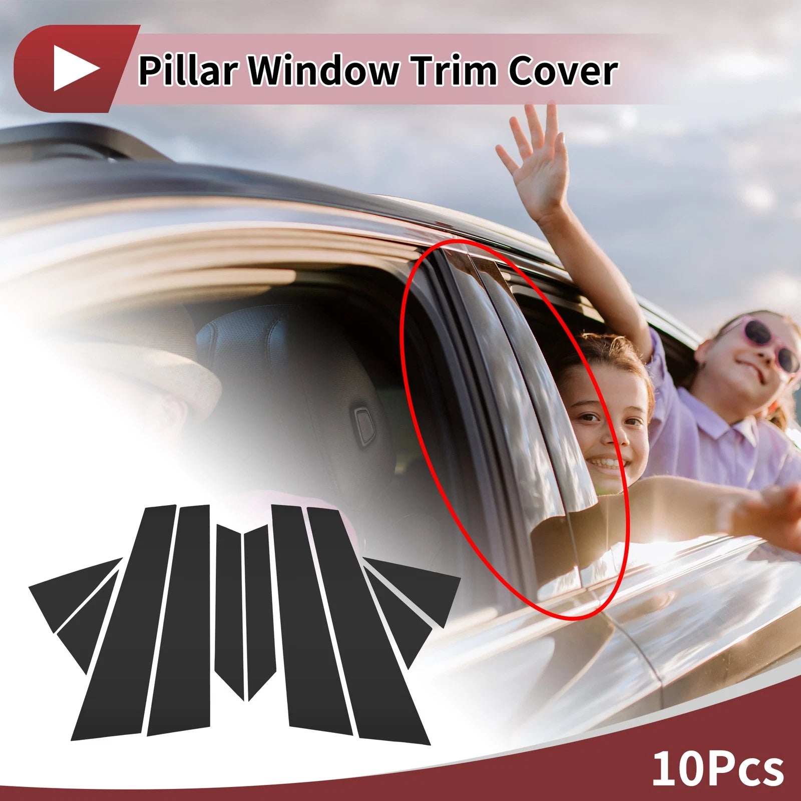 Door Pillar Window Trim Left for Hyundai Sonata YF 2010-2014 Black