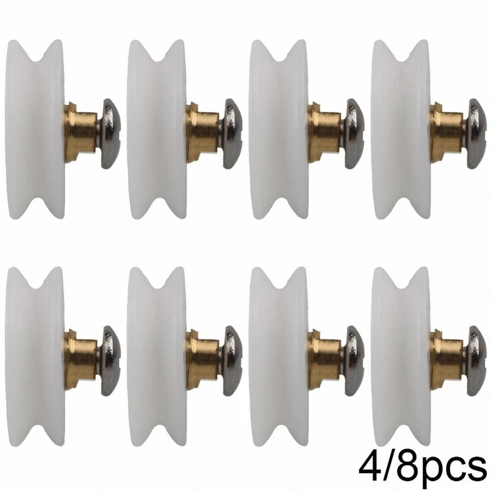 Set of 4 Rust Resistant Shower Door Rollers 22mm Grooved