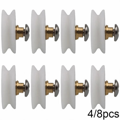 Set of 4 Rust Resistant Shower Door Rollers 22mm Grooved