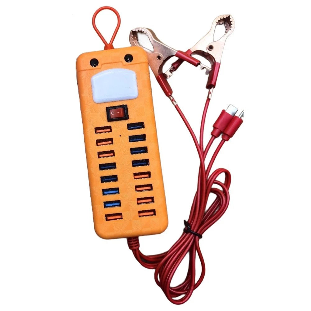 16-Port USB Charging Adapter for Car Battery Use