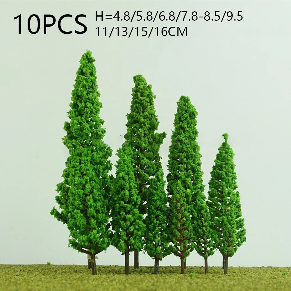 10 Pine Model Trees for Train-Railroad Diorama Landscape Scenery