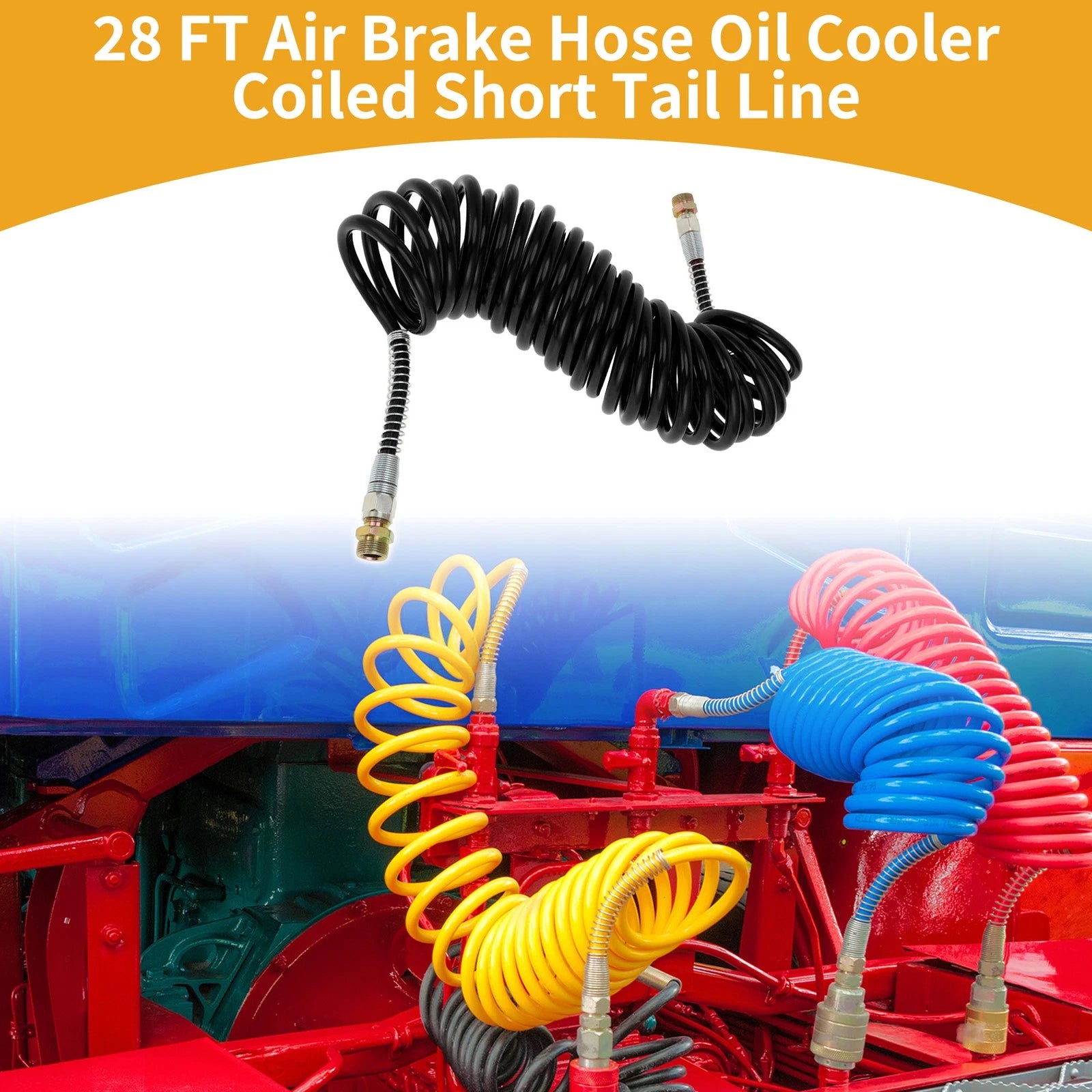 Air Brake Hose for 28FT Coiled Short Tail Line (PU Iron)