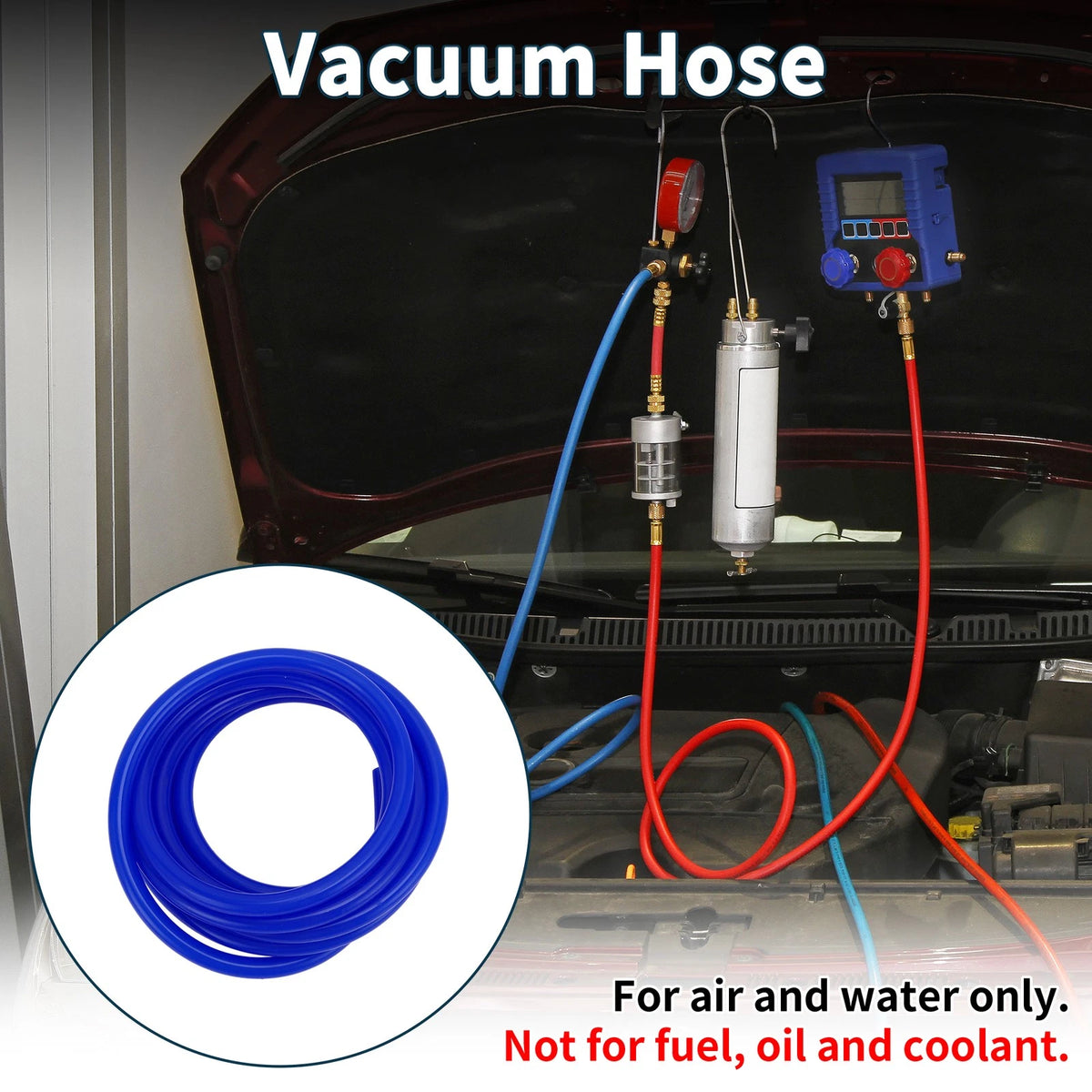 Vacuum Tubing Hose for Automotive (20ft, 10mm ID, 0.12" Thickness)