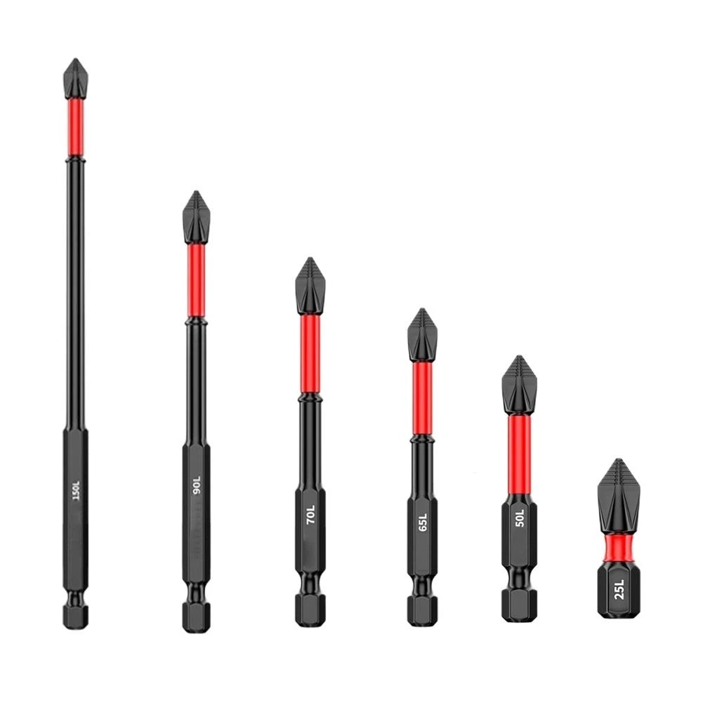 6pc PH2 Magnetic Screwdriver Drill Bit Set for Automotive Use