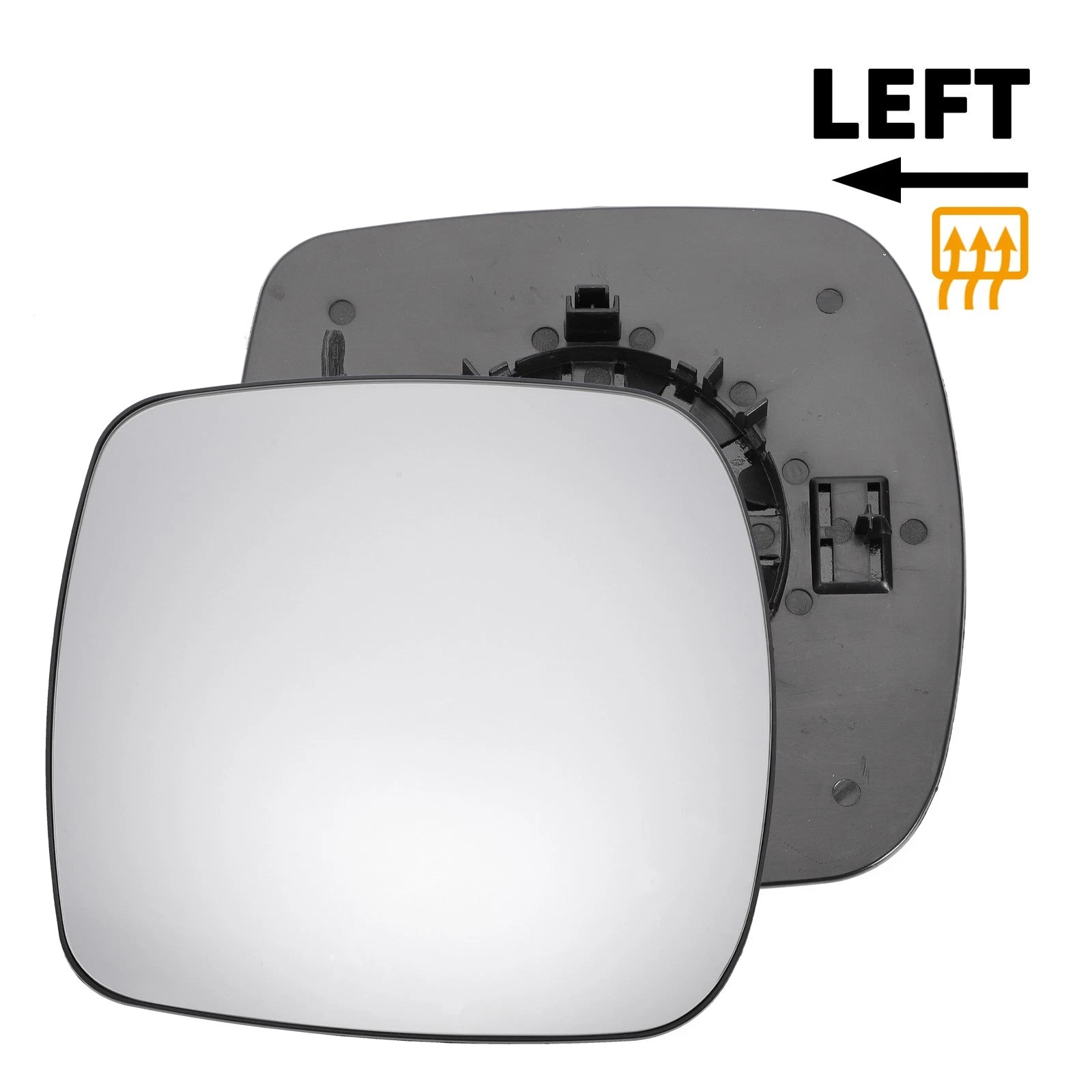 Left Side White Mirror Glass for Renault Kangoo (2008–2012)