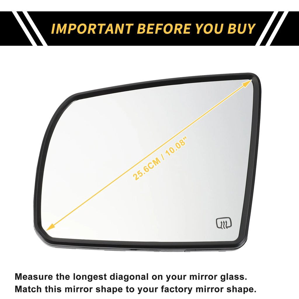 Heated Left Side Mirror Glass Replacement for Toyota Tundra (2007–2021)