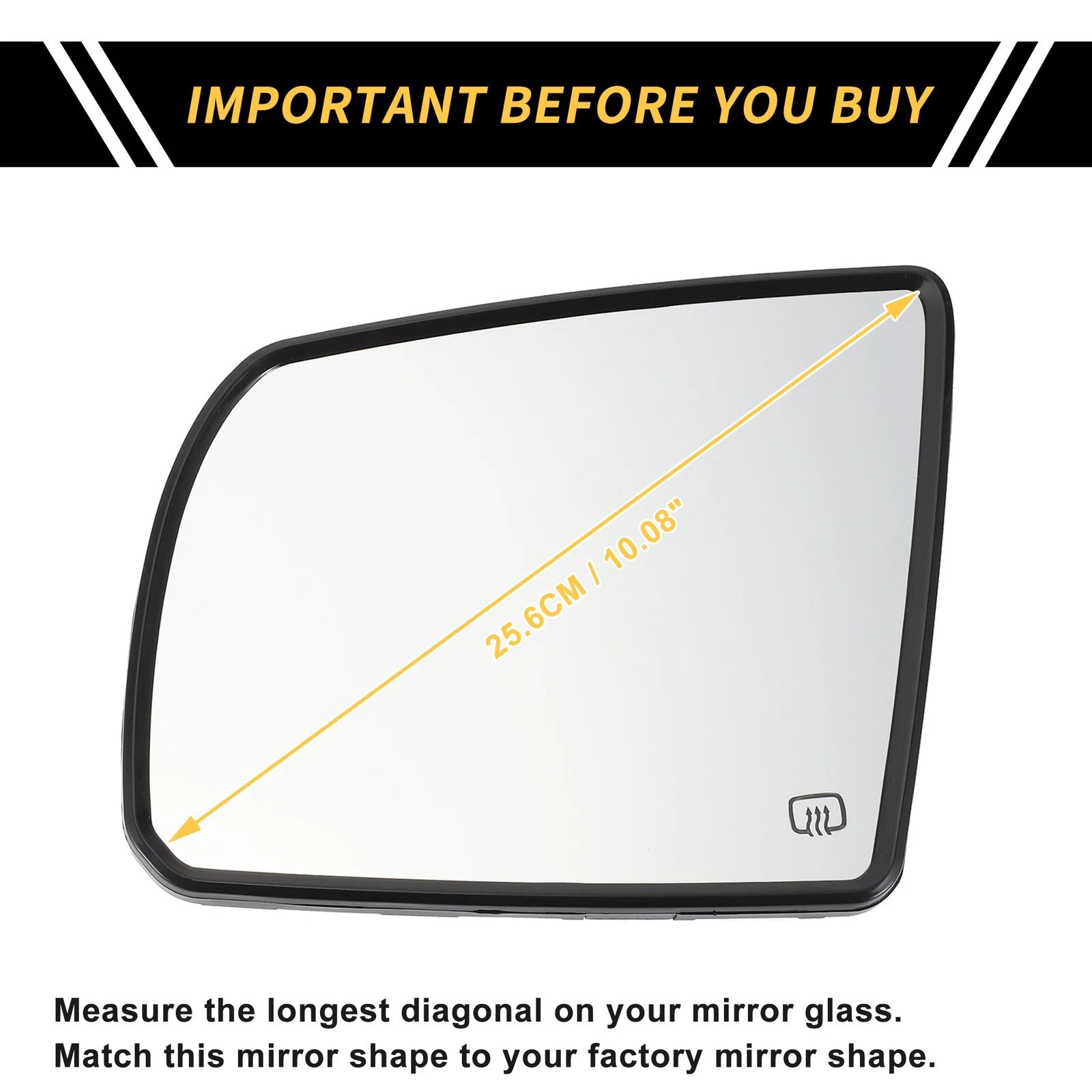 Heated Left Side Mirror Glass Replacement for Toyota Tundra (2007–2021)