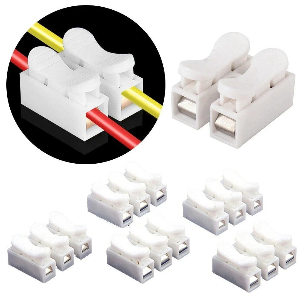 Set of 10 CH2 Quick Connector Cable Spring Press Clamp Terminal Block LED Plug