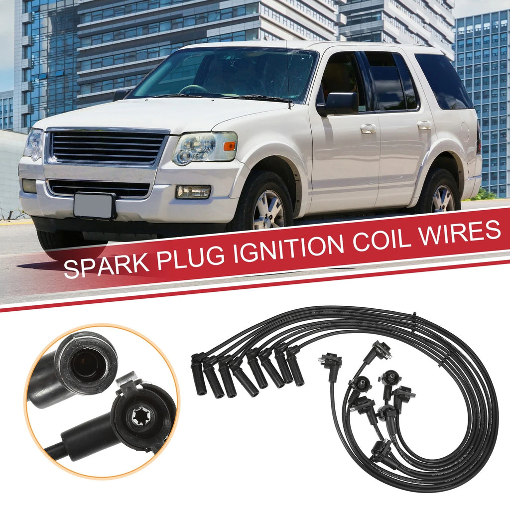 8 Pcs Spark Plug Wire Ignition Coil Cable for Ford Explorer, Mercury 5.0L (1991–2001)
