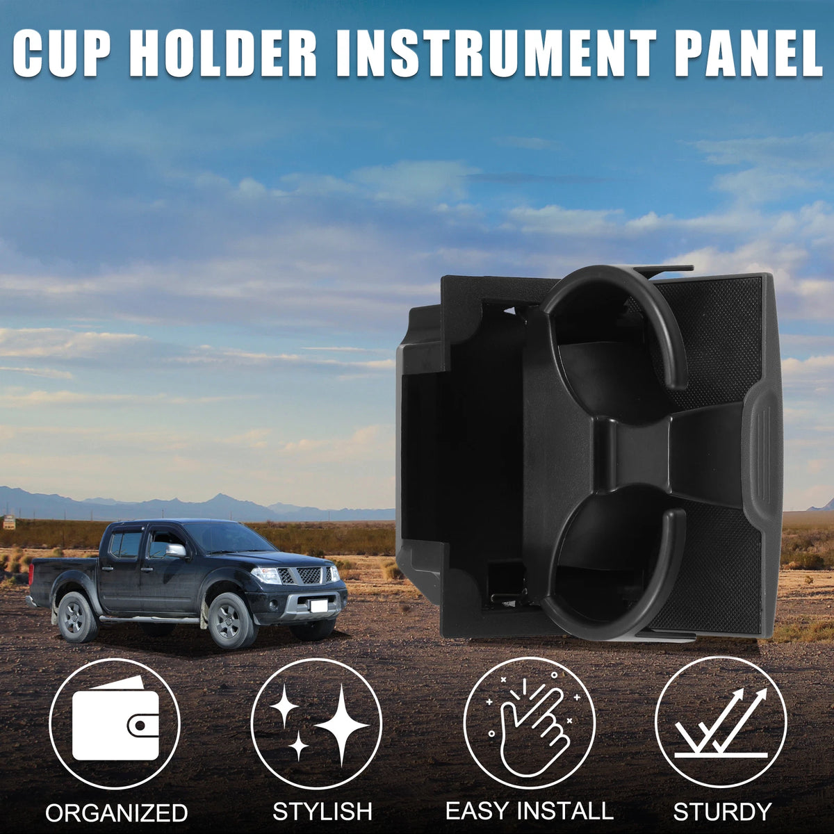 Cup Holder for Nissan Frontier (2006–2021) No. 96965ZS00A, Gray