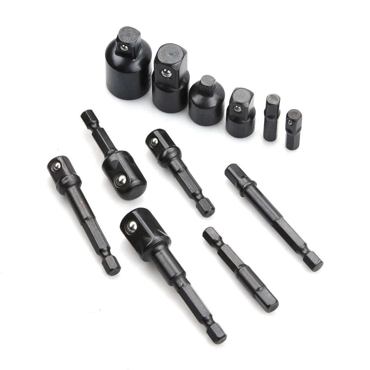 Set of 3 Impact Socket Adapters for Drill Nut Driver Bit (1/4, 3/8, 1/2")