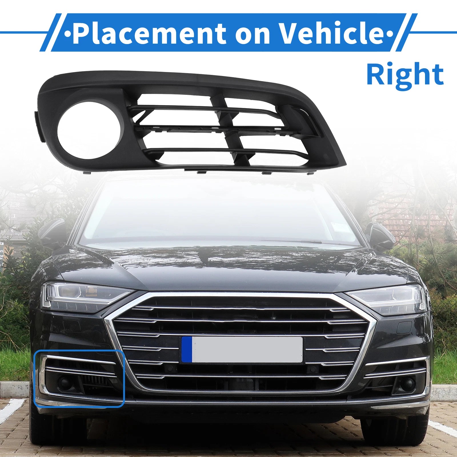 Front Right Fog Light Grill Replacement for BMW 528i (2015–2016)