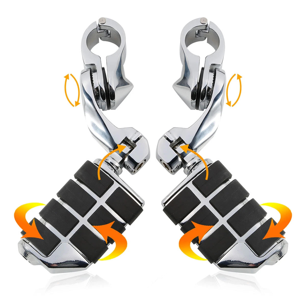 Chrome 1-1/4" Highway Footpegs for Harley Touring Softail (2010–2023)