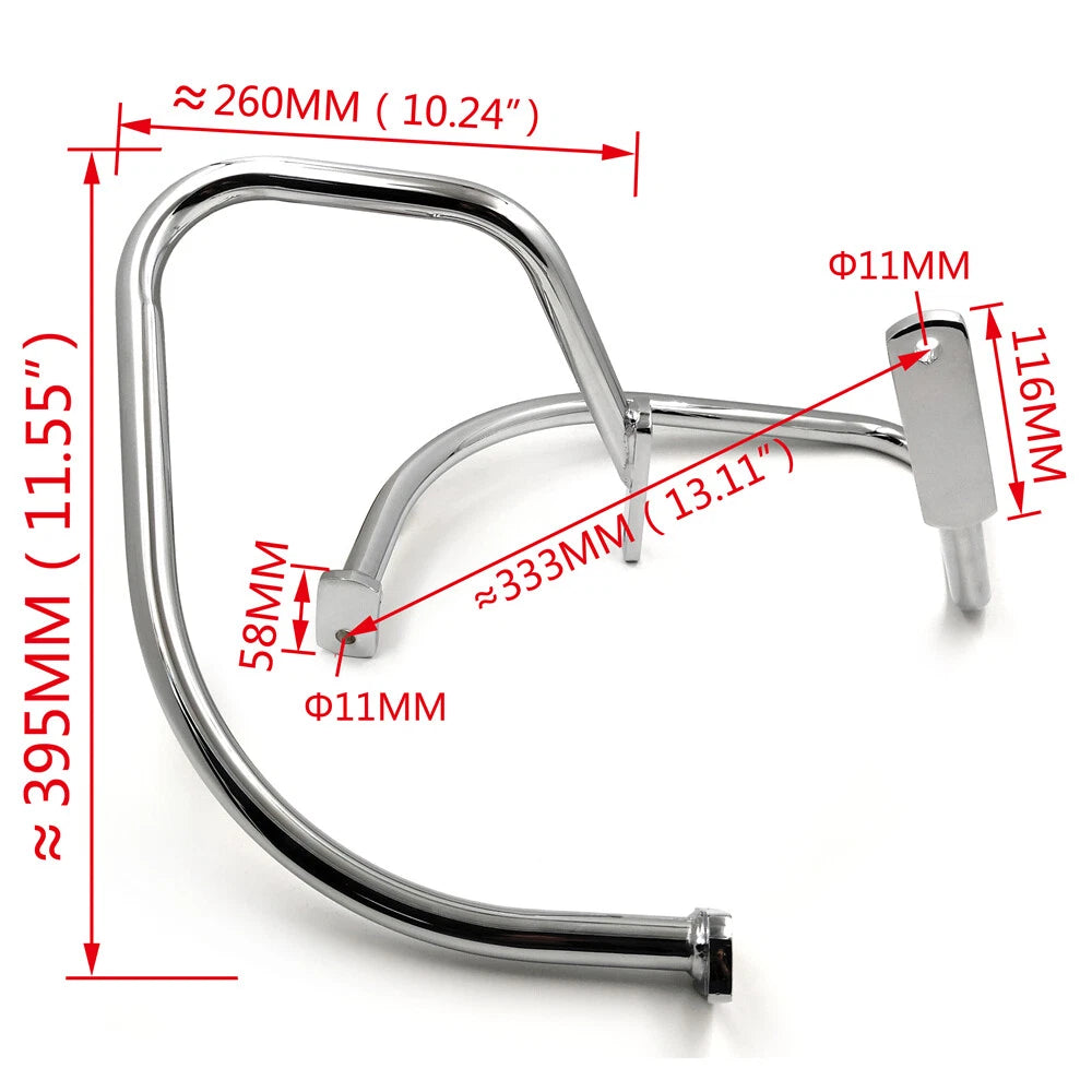 Chrome Saddlebag Guard Rail Crash Bar for Harley Softail (2000–2023)