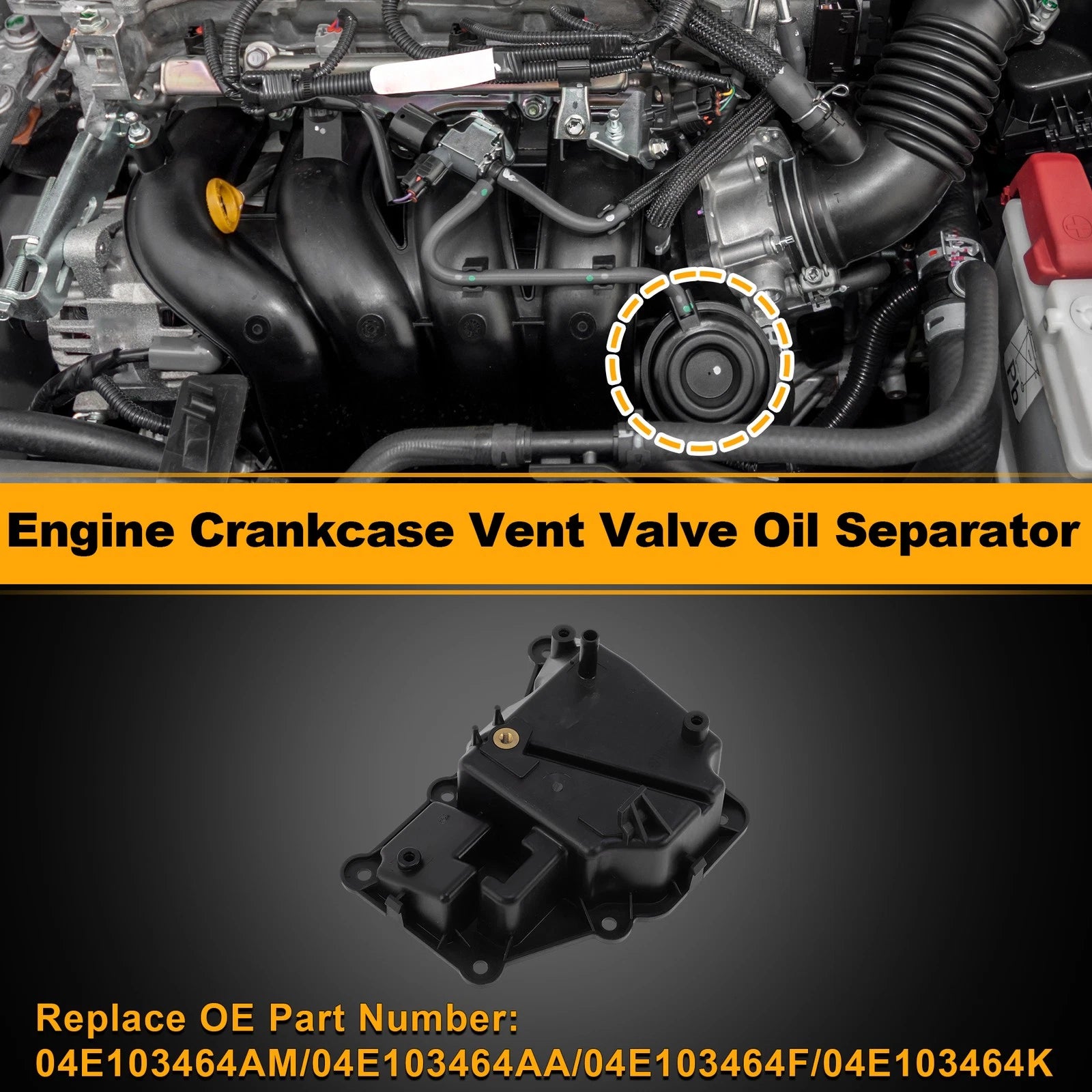 Engine Crankcase Vent Oil Separator Valve for Volkswagen Golf (2015–2023)