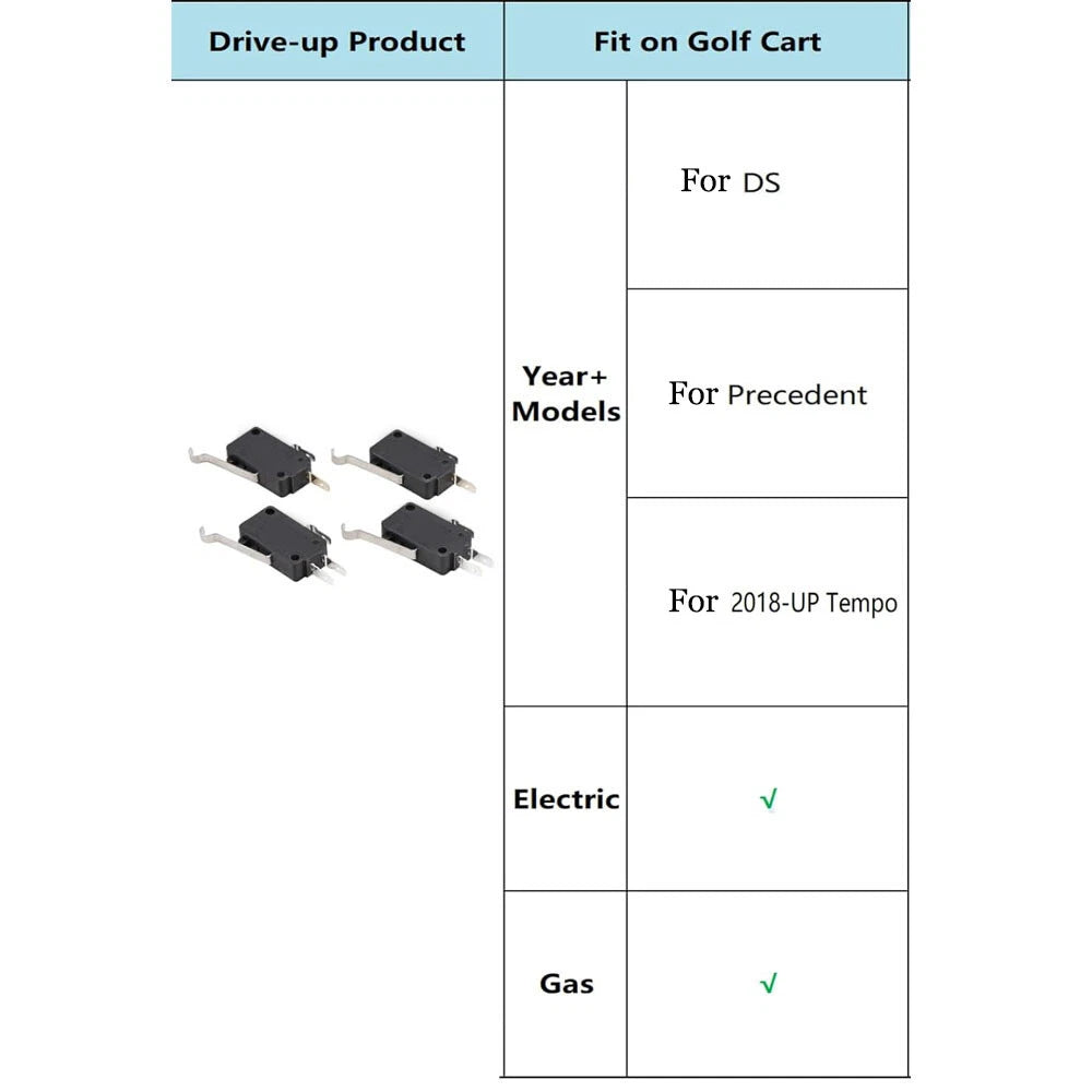 4Pcs Micro Switch for Club Car Golf Carts (1014807, 1014808)
