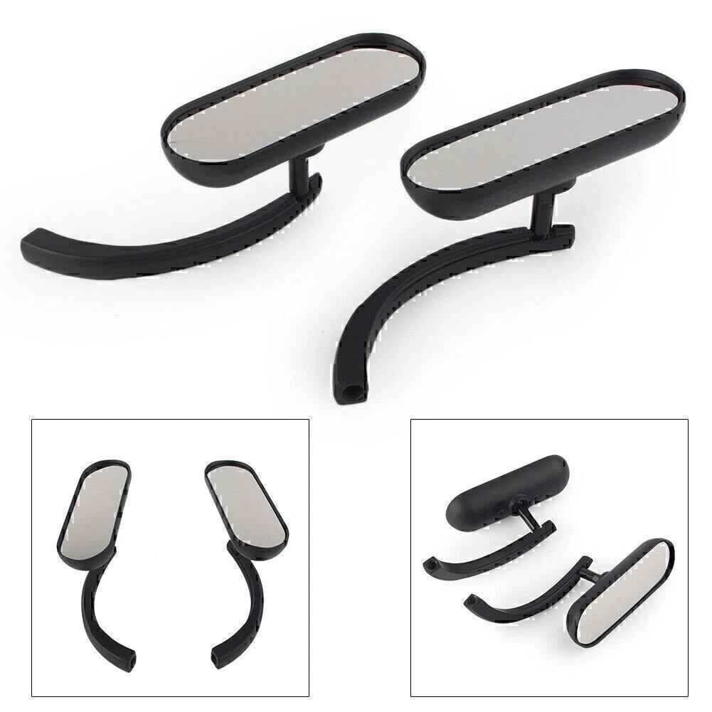 Pair Rear View Side Mirrors for Harley (All Models) - Black