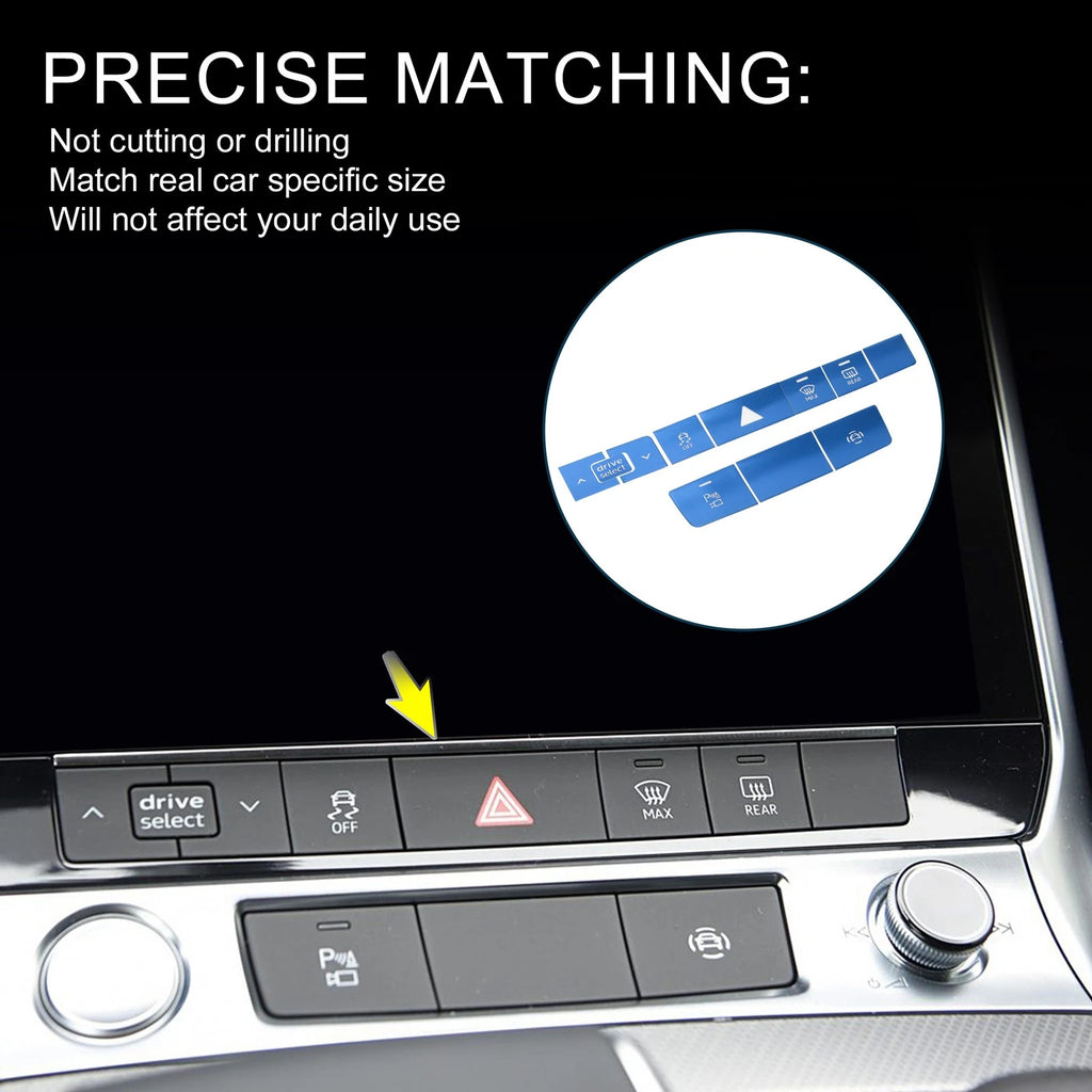 Central Control Buttons Cover Alarm Switch for Audi A6 A7 (2019–2024)