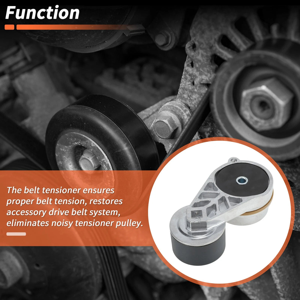 Drive Belt Tensioner with Pulley Assembly for Volvo D13 (2017–2021) No.21819687