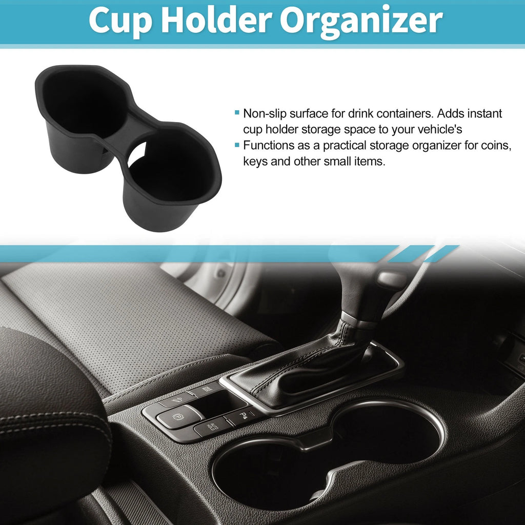 Console Cup Holder Organizer TPE Black for Subaru Forester 2025-2026