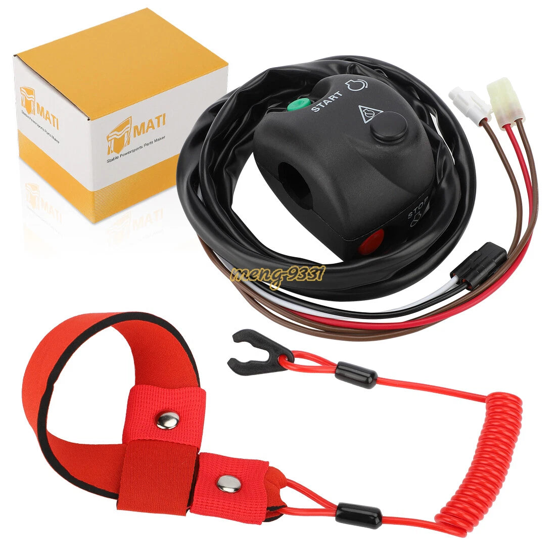 Handlebar Start Stop Kill Switch W/Lanyard for Yamaha Waverunner XLT1200 (1999–2001)