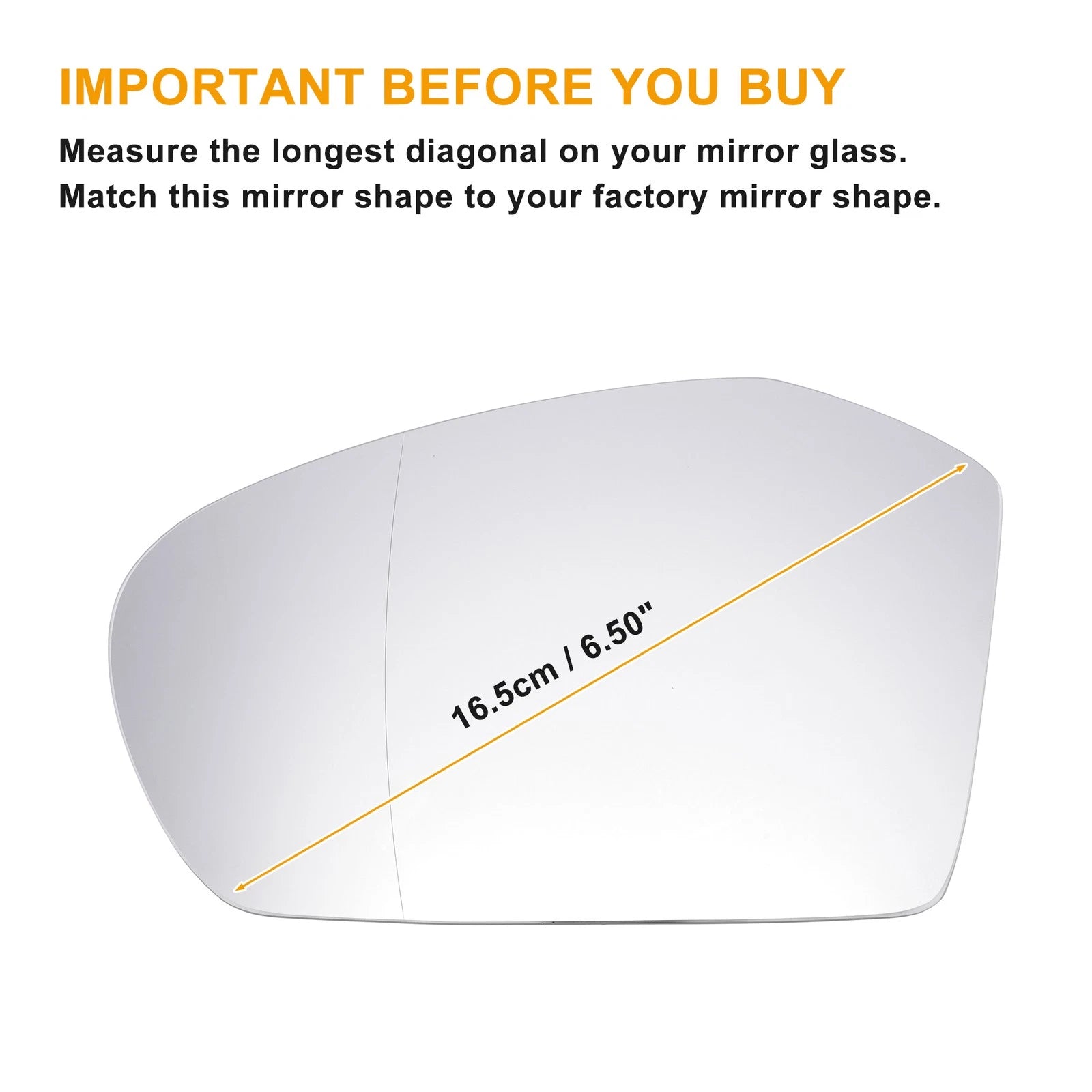 Left Side Mirror Glass with Back Heated for Mercedes A Class B Class (2014–2022)