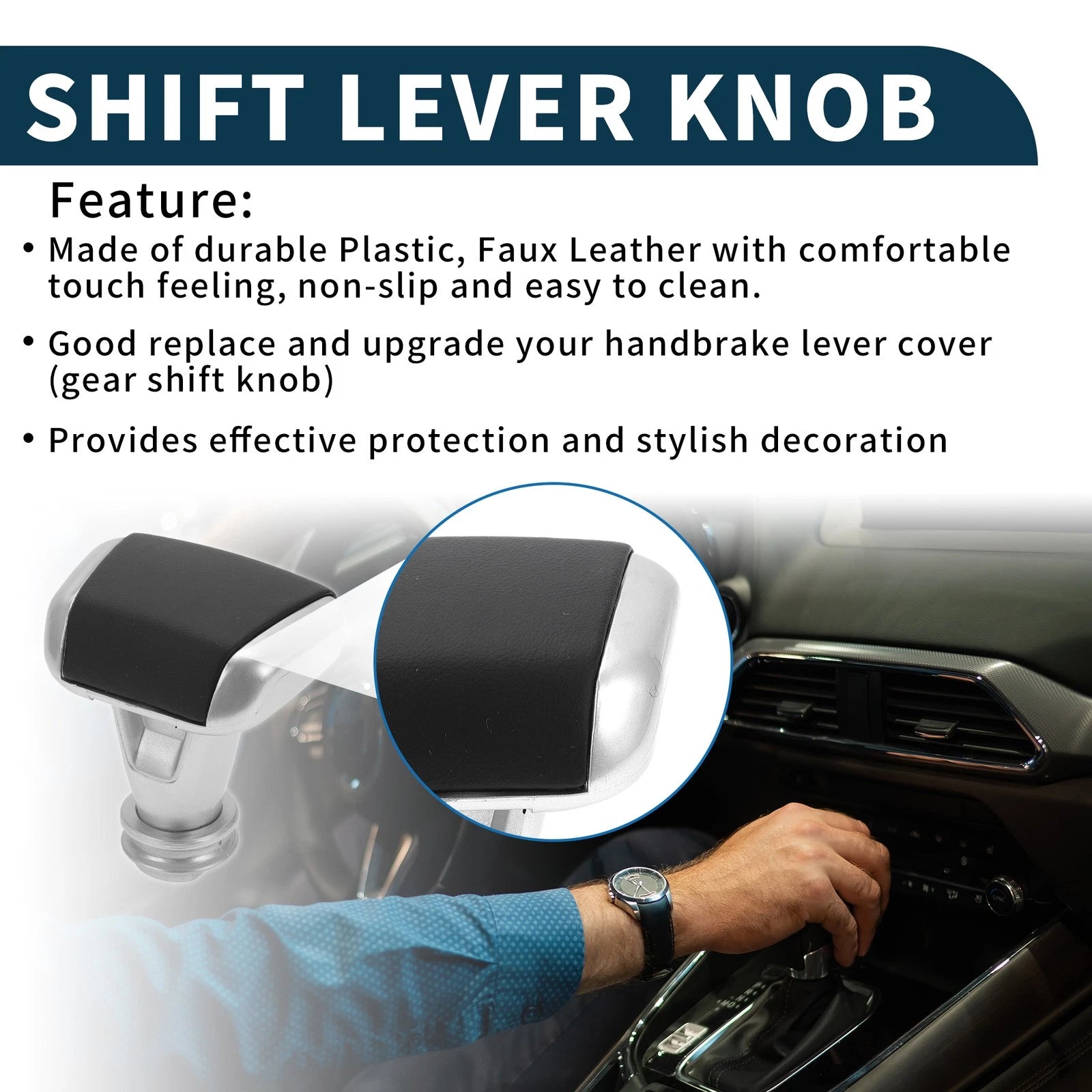 Gear Shift Knob Replacement for Mercedes-Benz C-Class (2000–2014) Faux Leather