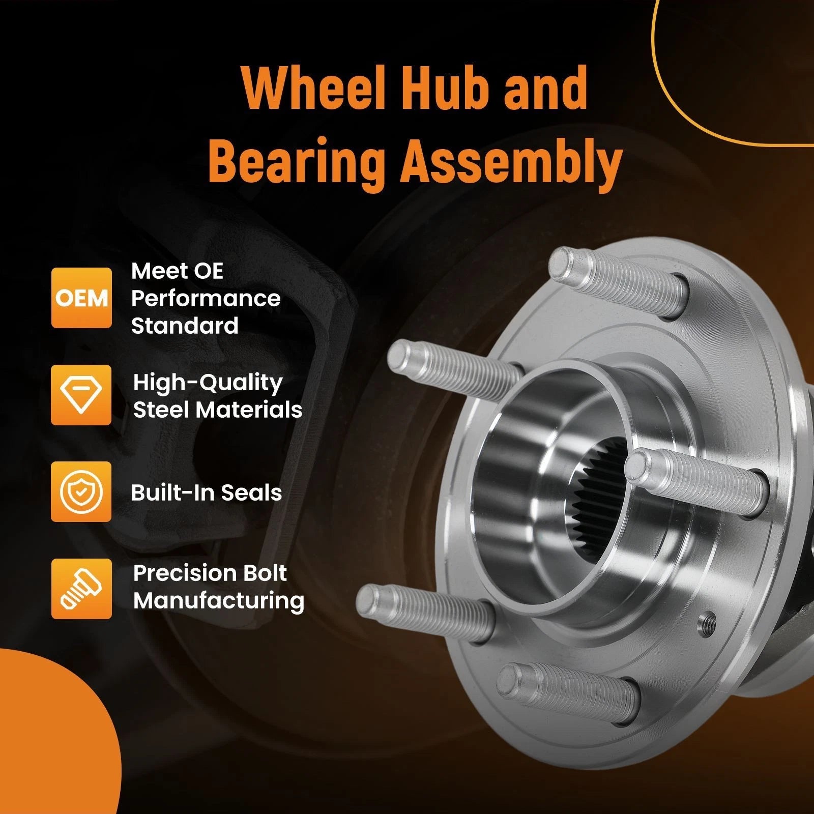Front Wheel Hub & Bearing Assembly for Buick Cascada (2016–2017) 513316