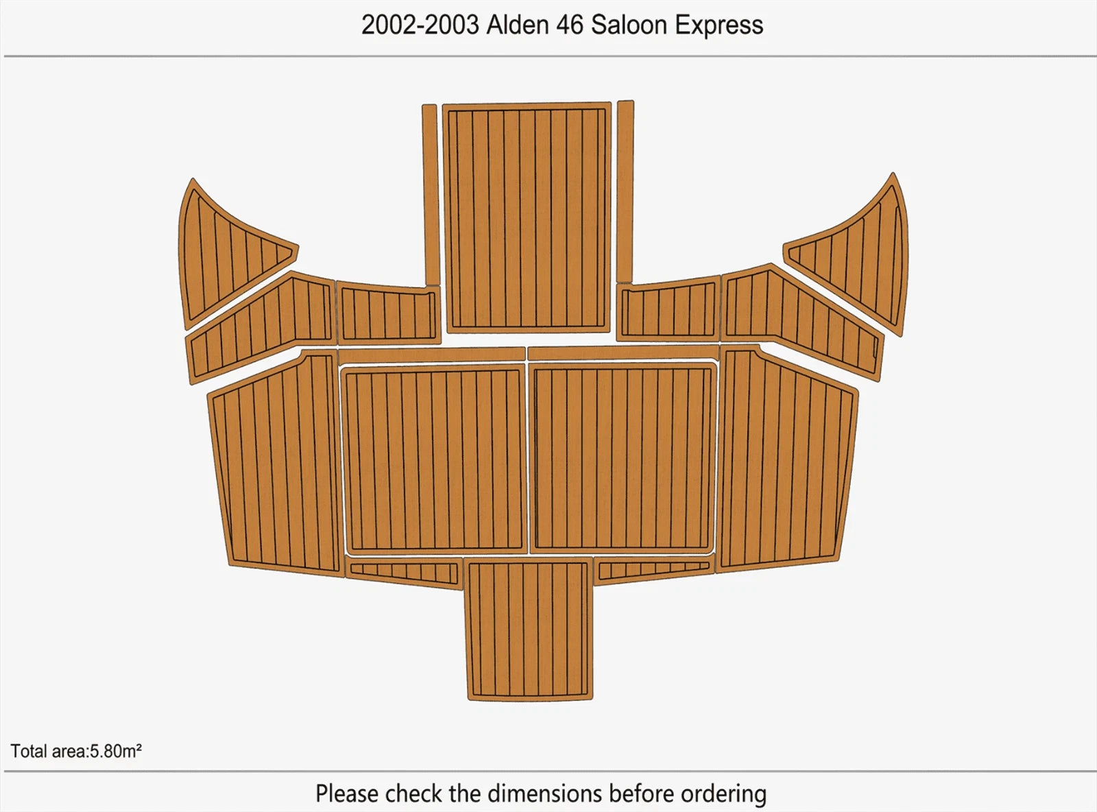 EVA Pad Teak Flooring Mat for Alden 46 Saloon Express (2003)