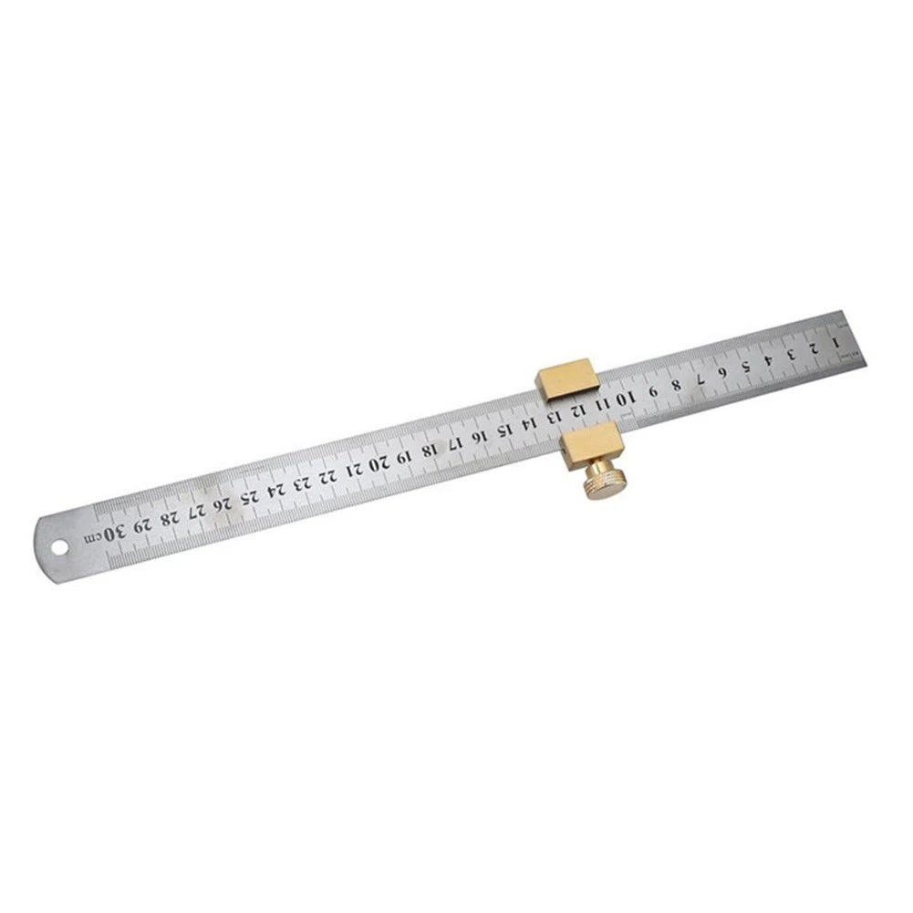Brass Angle Scriber with 30cm Steel Ruler for Woodworking (2023)