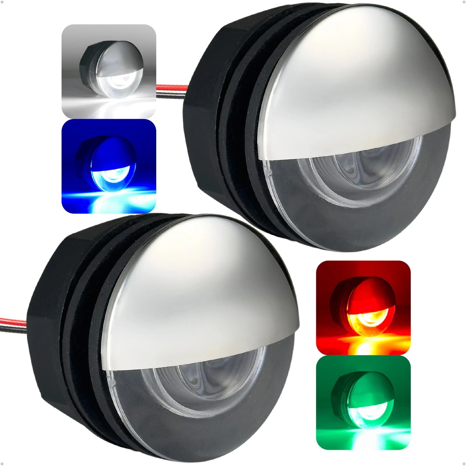 2X RGBW Round Courtesy Light for Universal Vehicles (12V, IP67)