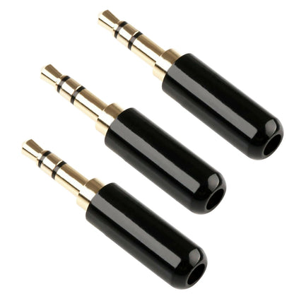 3Pcs 3.5mm Copper Male Stereo Mini Jack Plug Audio Connector