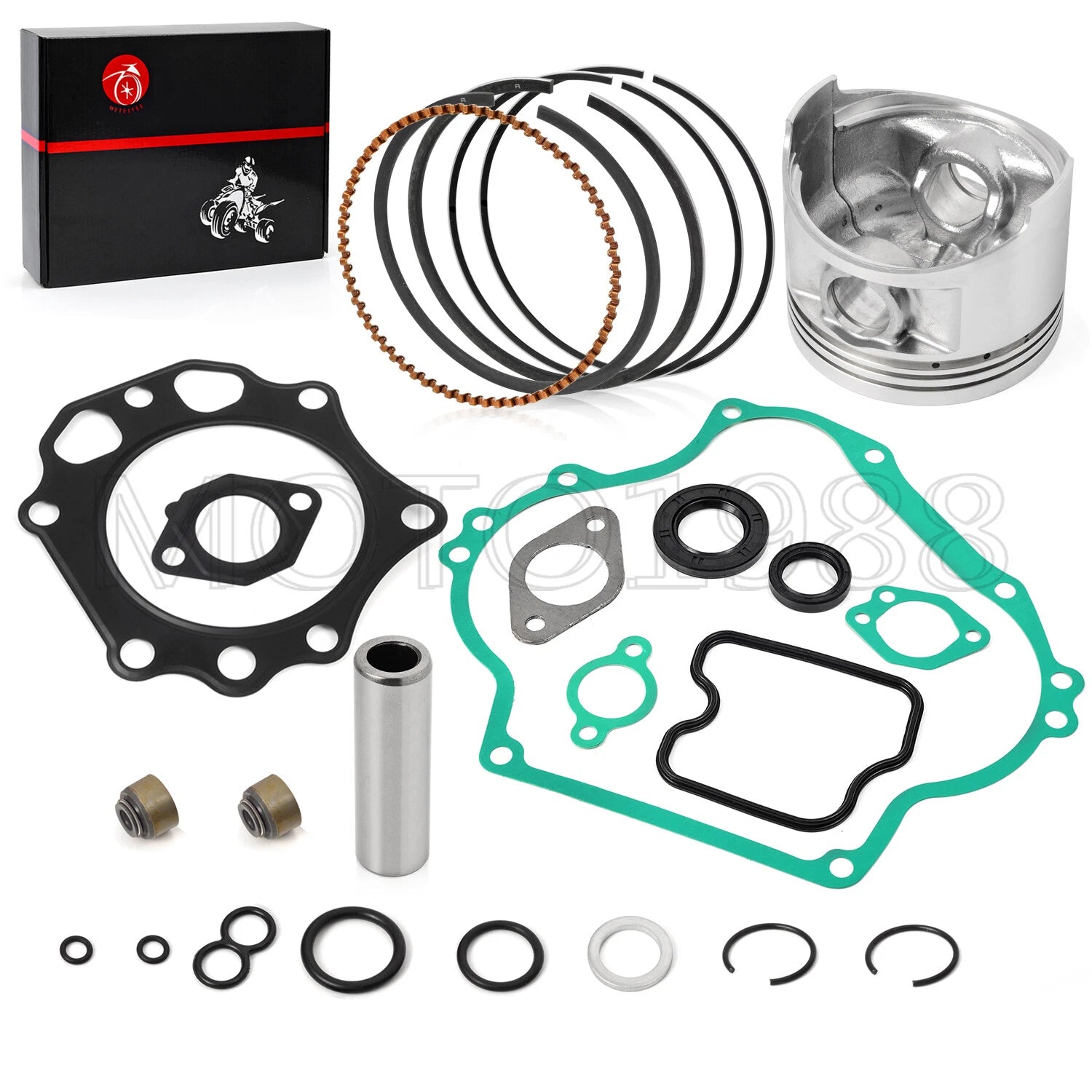 Engine Rebuild Gasket Kit Piston Rings Seals for Kawasaki Mule 500 520 550 (1993–2009)