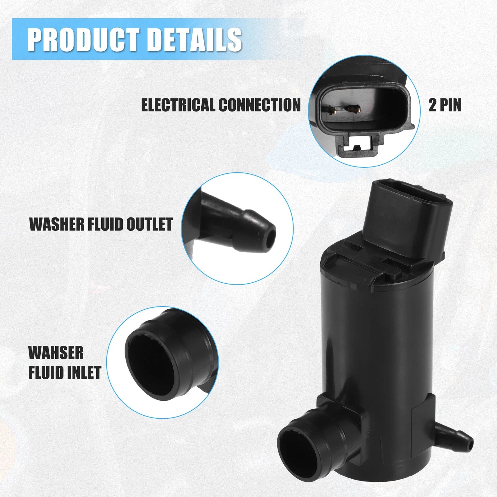 Windshield Washer Pump Motor Replacement for Toyota Camry (1992–2006)