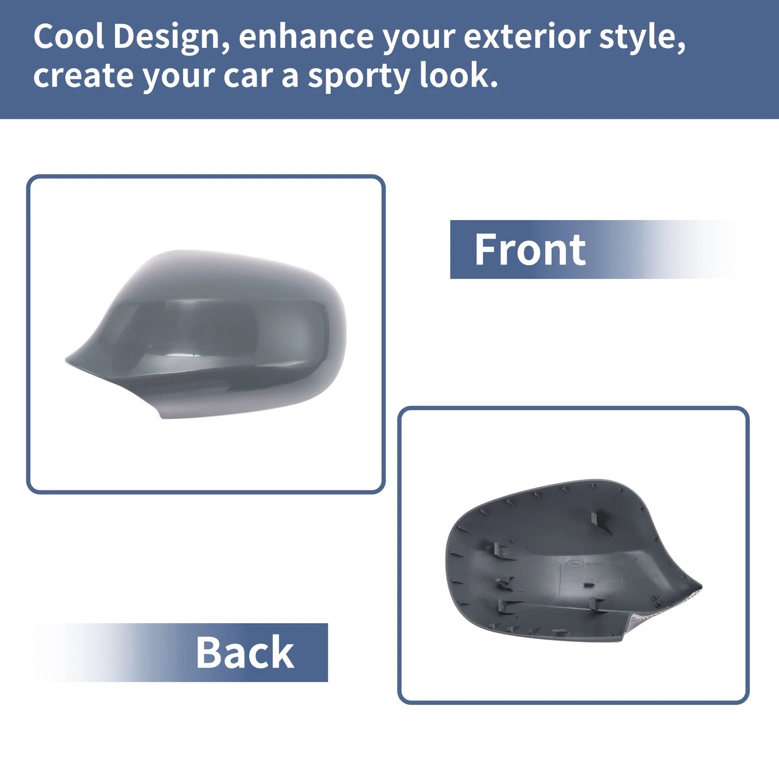 Passenger Side Mirror Cover Cap Replacement Grey for BMW 3 Series E90 E91