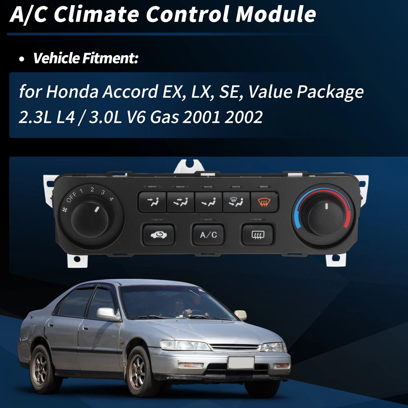 A/C Heater Climate Control Module for Honda Accord (2001–2002)