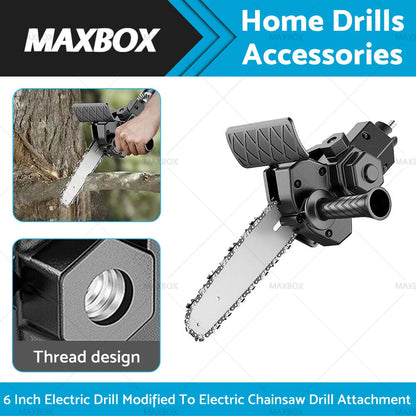 6" Electric Drill Converter to Chain Saw for Three-jaw Collet Drill