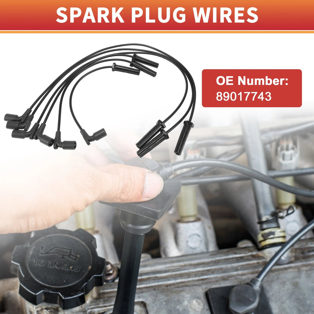 6 Pcs Ignition Coil Spark Plug Wire Set for Chevrolet Impala (2006–2009)