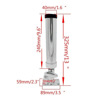 Adjustable Marine Rod Holder for Boats - 316 SS Construction, Square Base