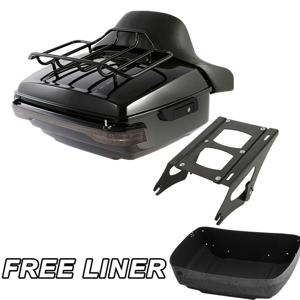 Trunk Pad Mount Rack & LED Tail Light for Harley Touring Glide (2014–2026)