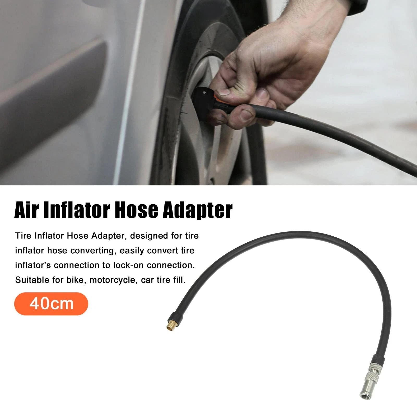 Flexible Copper Rubber Tire Valve Connect Pipe 40cm for Car Bike