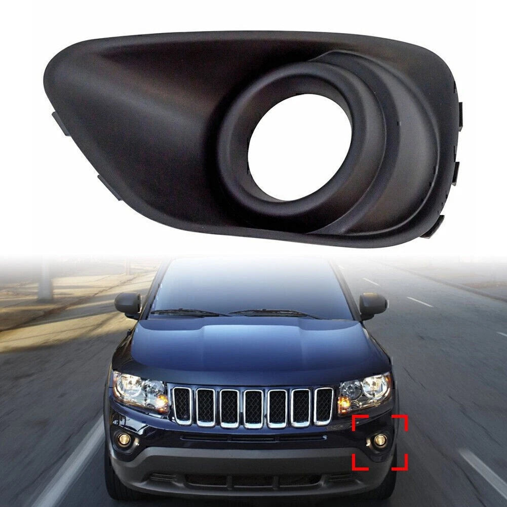 1pc Left Side Front Bumpe Fog Light Lamp Bezels For Jeep Compass 2011-2017 ABS