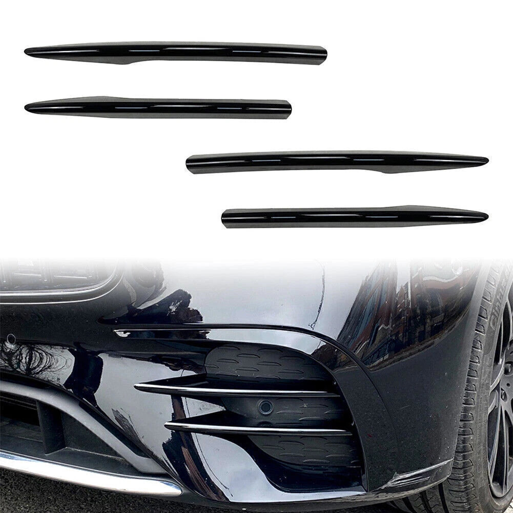 Front Fog Light Cover Trim for Mercedes Benz E Class W213 (2017–2023) Black