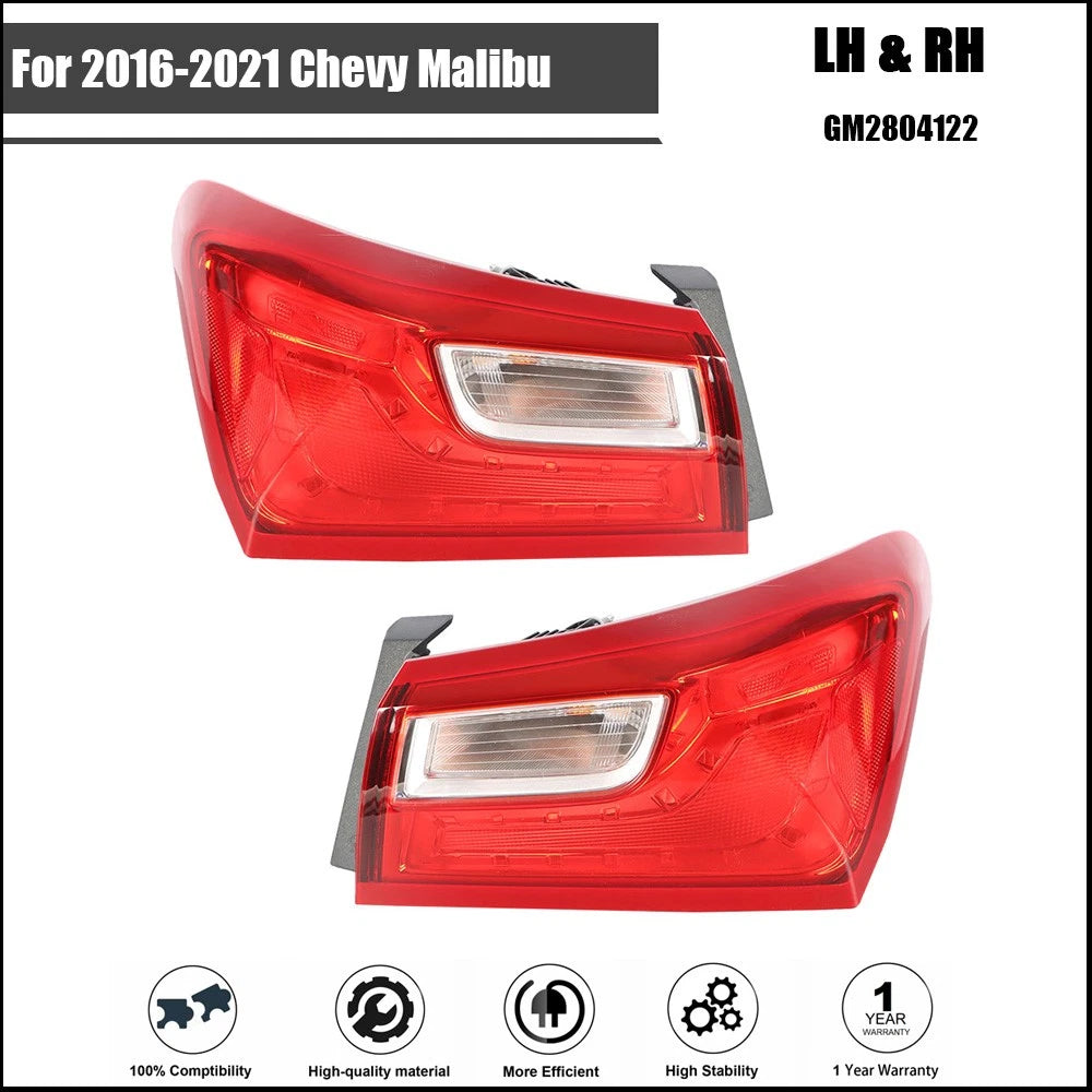 Outer Red Tail Light Assembly for Chevy Malibu (2016–2021)