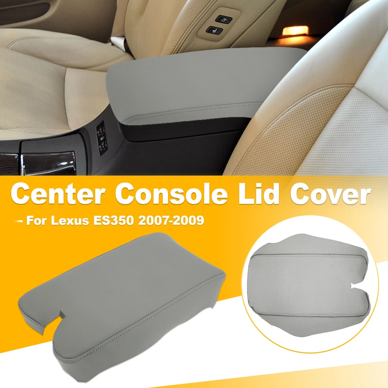 Car Center Console Lid Armrest Leather Cover for Lexus ES350 (2007–2009)