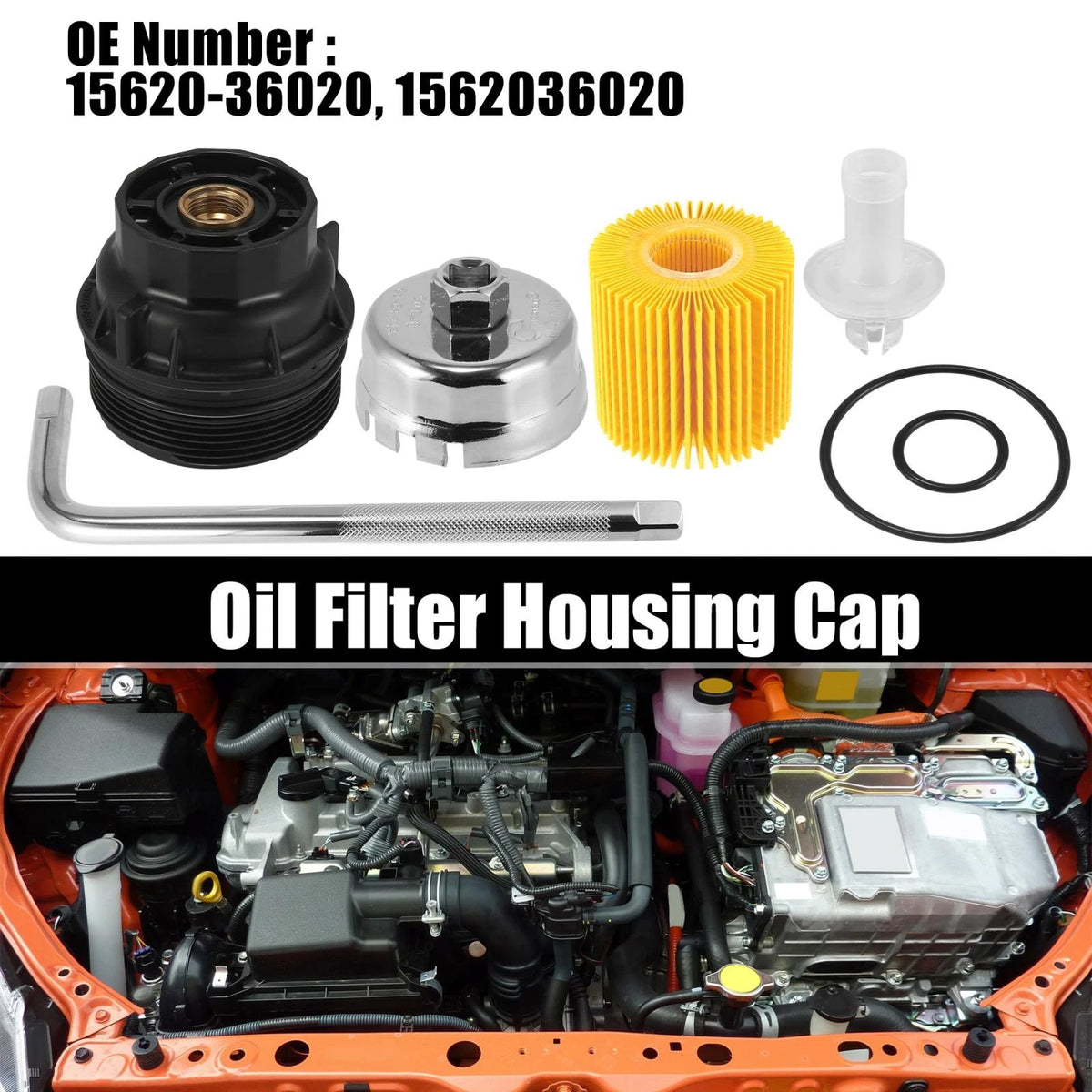 Oil Filter Cap with Remover Tool Replacement for Toyota Lexus ES350 (2007–2018)